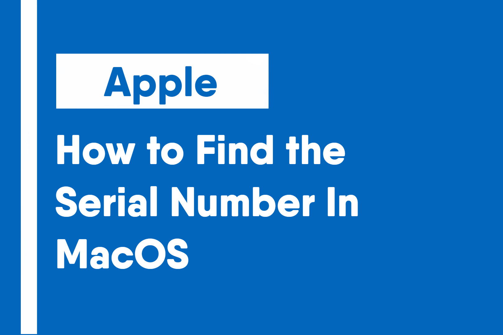 How to Find the Serial Number In MacOS