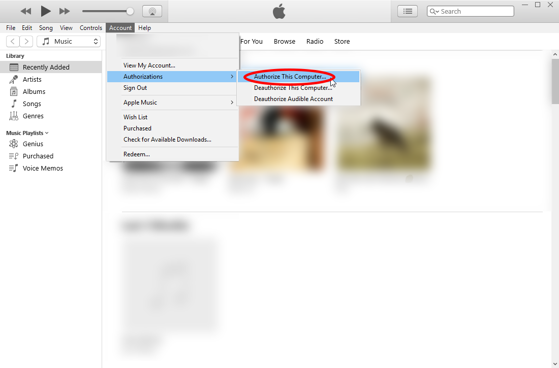 how to authorise a computer on itunes 11