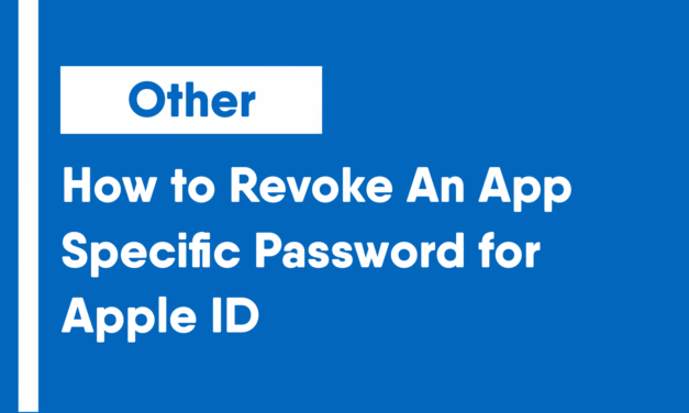 How to Revoke An App-Specific Password for Apple ID