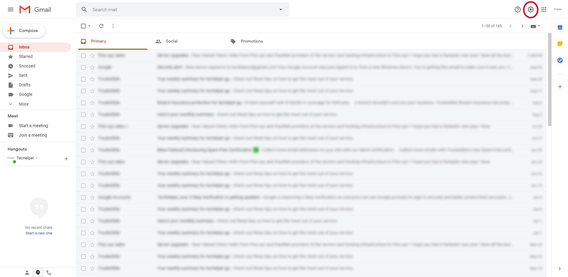 gmail enable vacation responder step 1