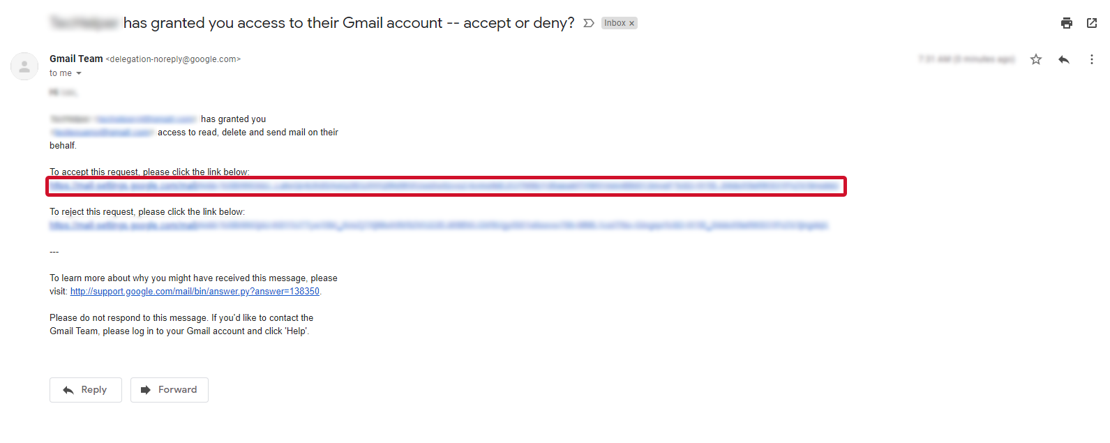 gmail allow access to other accounts step 8