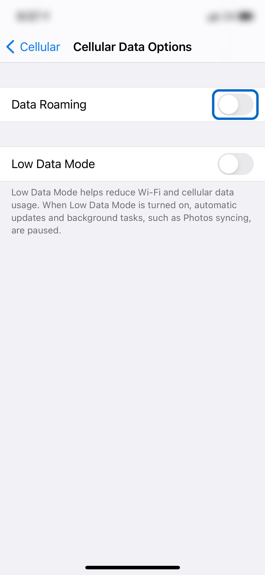 iphone enable disable roaming step 3 enable