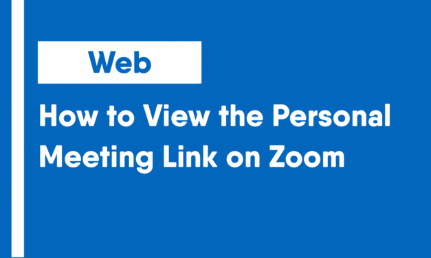 How to View the Personal Meeting Link on Zoom