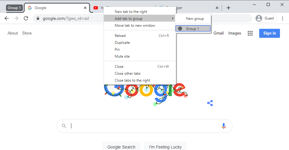 google chrome grouped tabs step 3a